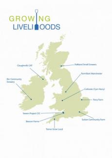 Map of Growing Livelihoods projects from across the UK & Ireland